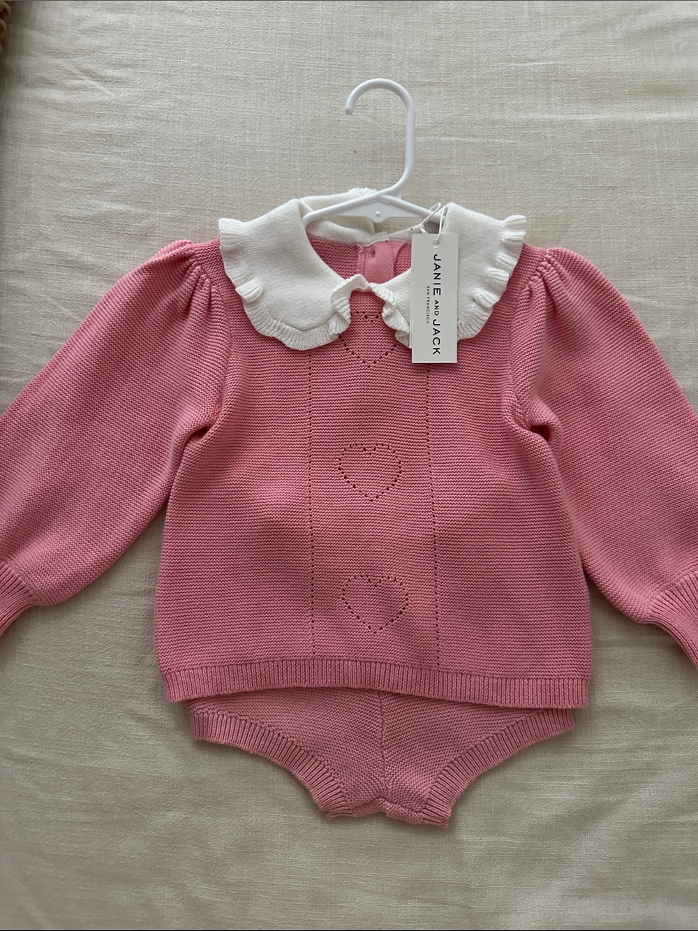 Janie and Jack Pink Knit Baby Bloomers